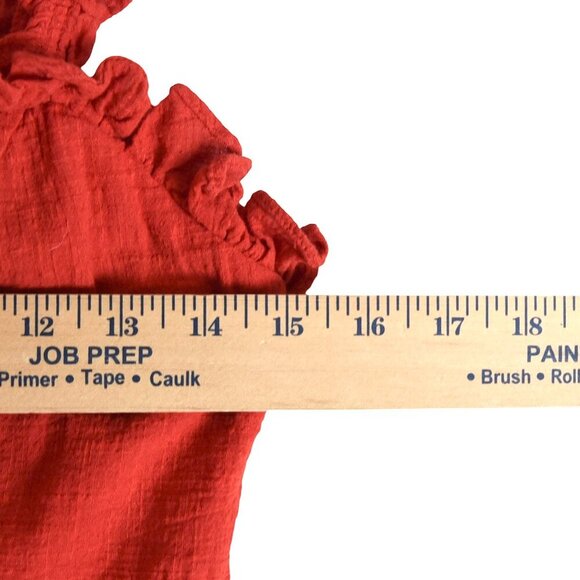 Saints + Secrets Red Mini Dress Size M Ruffle Strappy Backless Summer Party - Picture 5 of 8